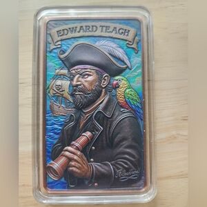 Edward Teach Pirate 10oz. Pure Copper Colorized Bar